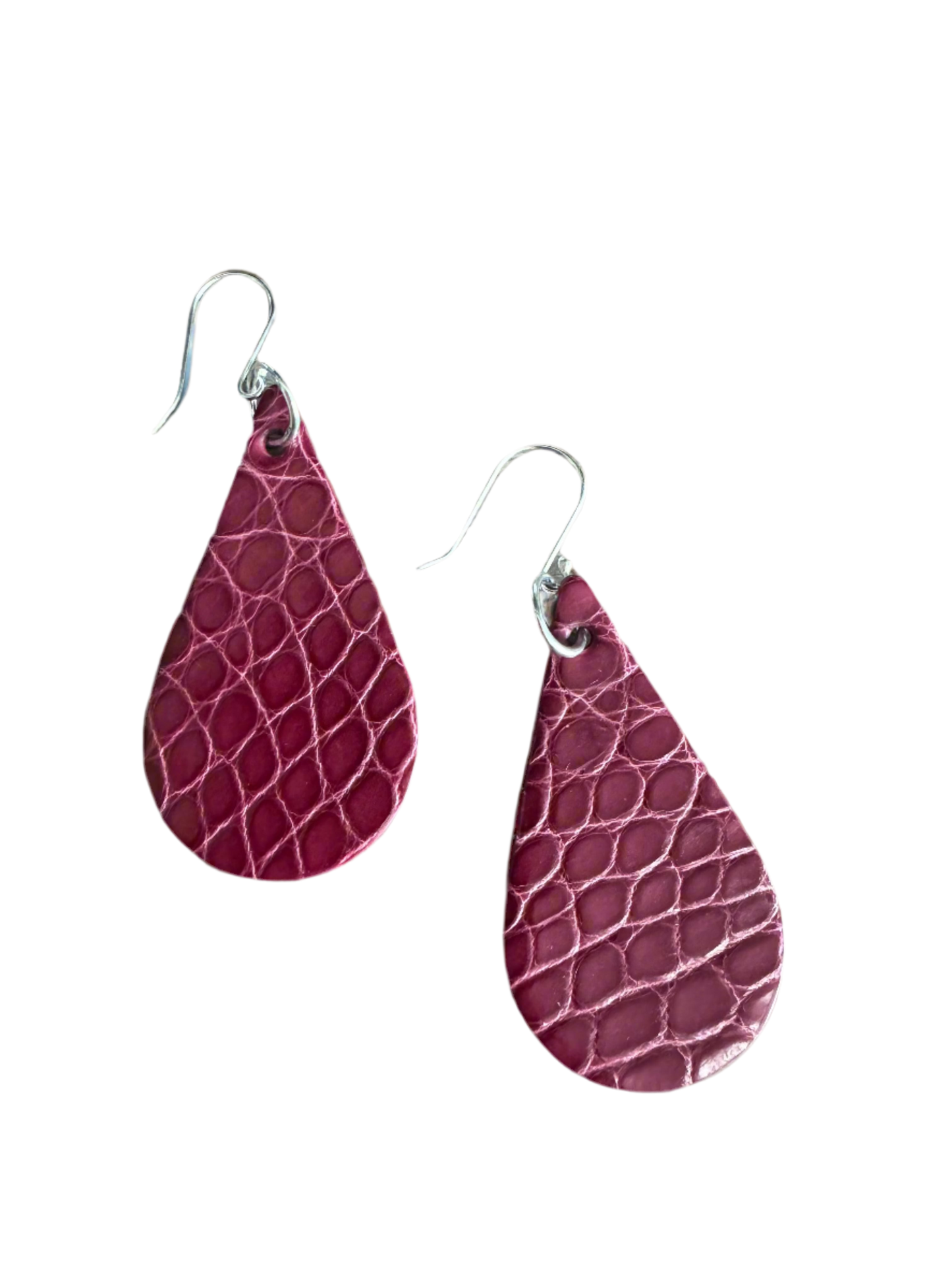 American Alligator Sangria CrocoVera Earrings